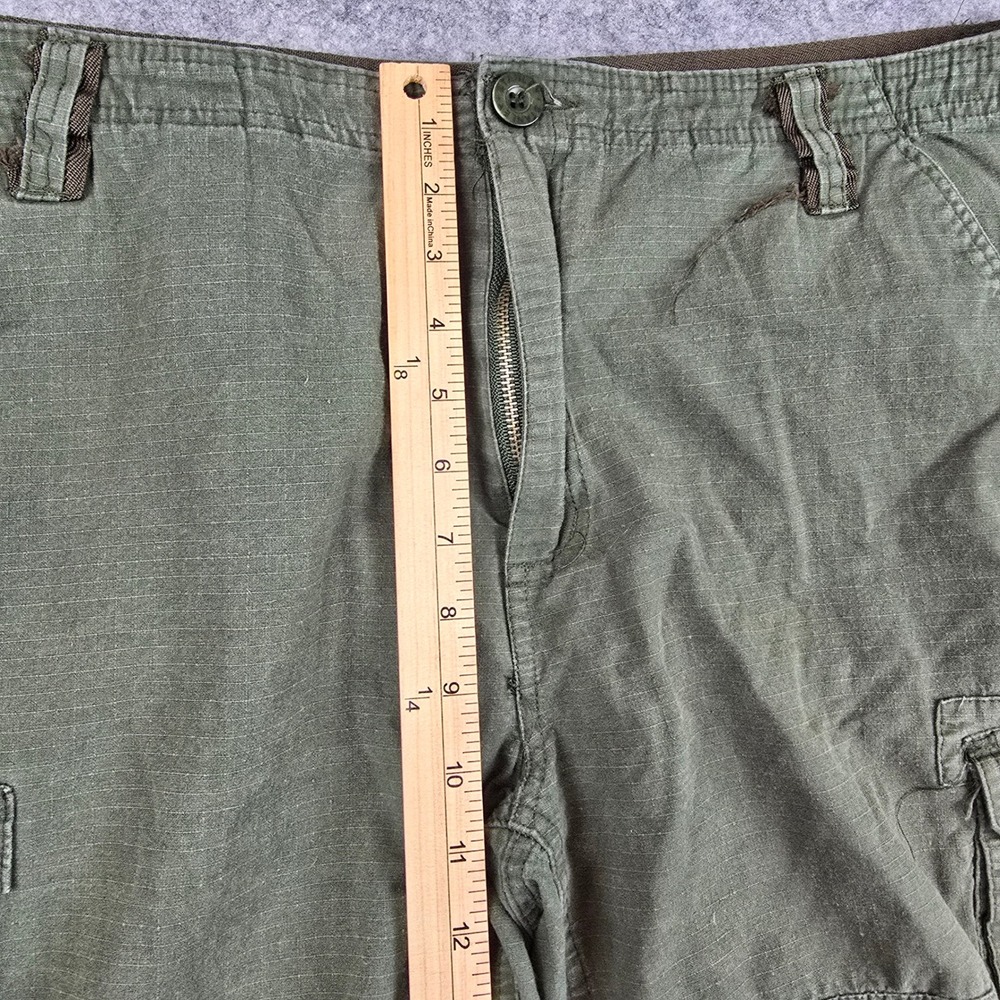 Stanley Cargo Shorts Mens 36 Olive Green Relaxed Fit Ripstop Utility Workwear - Picture 5 of 9